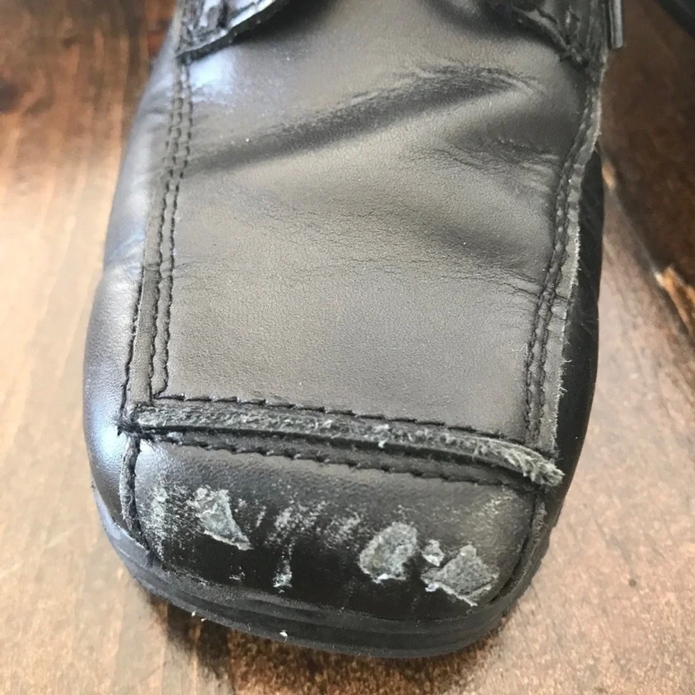 Kenneth Cole New York Boys Black Leather Dress Shoes Size 2.5 Little Kid Lace Up
